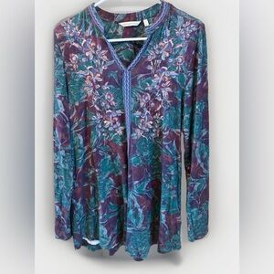 Soft Surroundings Multicolor Embroidered Blouse